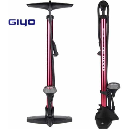 Bicycle Air Pump Giyo Tire Inflator With Top Barometer Floor Type Riding Bike 160Psi High-pressure Pump Infator High Quality