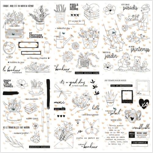 2021 NEW FRENCH Clear Stamp/Seal for DIY scrapbooking/photo album Decorative clear stamp sheets A6065