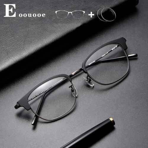 Titanium Prescription Glasses Frame for Women Optical Eyeglass Men Photochromic Sun Protection UV 400 Glasses