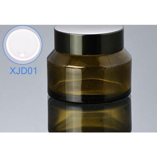 Wholesale 300pcs/lot Capacity 50ml Empty Glass Bottle Cream Jar ,50g Green Cream Lotion Jars Cosmetic Packaging