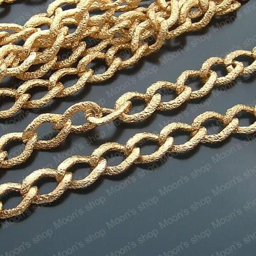 Wholesale Width 7mm Aluminum oxidation process Imitation Gold color Embossing Extended Twisted Chains 5 Meter (JM2980)