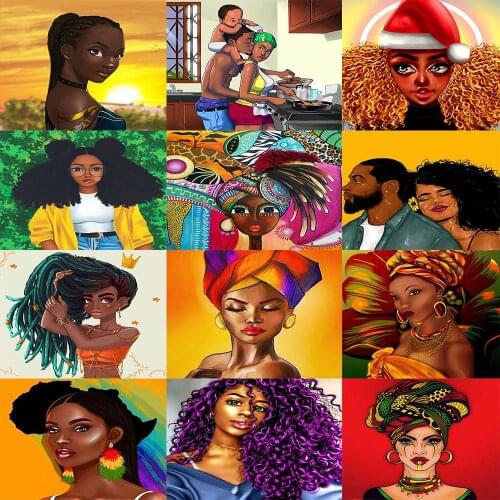 Adult Crafts Diamond Painting Accessories African Woman Figure5D Diy Handmade Mosaic Diamond Embroidery Cross Stitch Home Decor