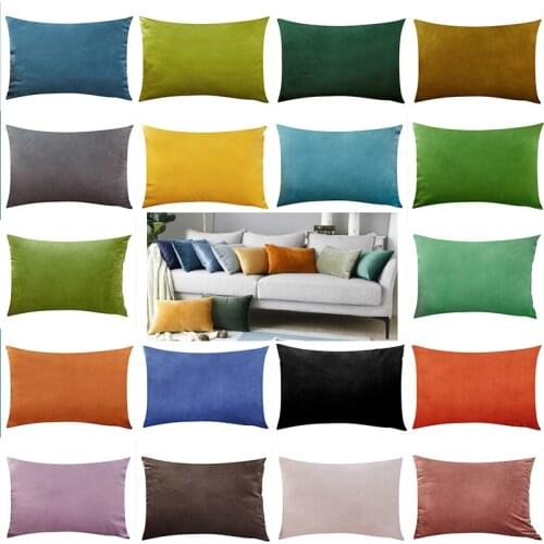 Cushion With Core Velvet Lumber Pillow Home Sofa Pillow For Bedroom Decoration Cojines Rectangular Chair Seat Cushions 30x50cm