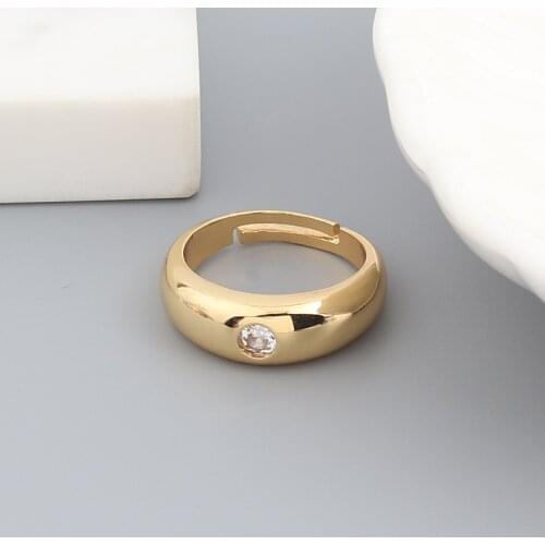 Simple Mini Zircon Gold Opening Rings For Woman 2021 Gothic Jewelry Wedding Party Girls' Luxury Wedding Ring