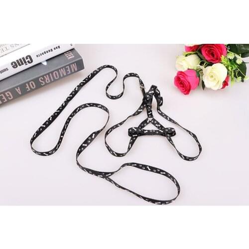 Adjustable Nylon Small Dog Cat Pet Harness And Leash Doggie Puppy Leashes Lead Harness Katten Belt Rope Random Pattern Print