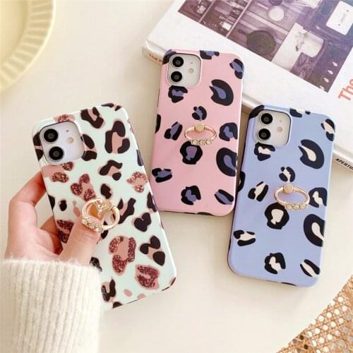 Luxury leopard print IMD soft holder stand phone case For Samsung gaalxy S20 note20 ultra S8 S9 S10 plus note8 note9 note10 pro