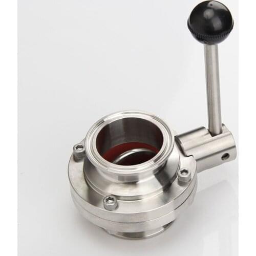 3/4" 19mm Sanitary SS304 Stainless Steel 1.5" Tri Clamp Butterfly Valve Brew Beer Dairy Product Hygiene Grade