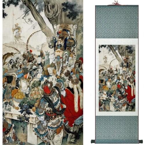 The monkey king caused havoc in heaven art painting silk scroll painting Monkey King Wreaks Havoc in Heaven painting 2018082449