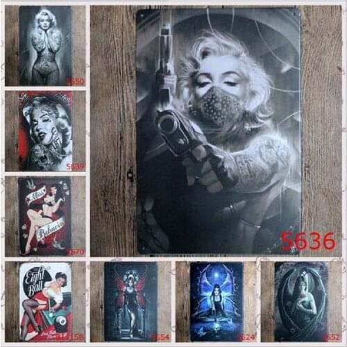 Vintage home decor Bar Cafe Placa Decorativa decoration Metal Sign Sexy beauty posters tin painting salon bedroom Metal Wall Art