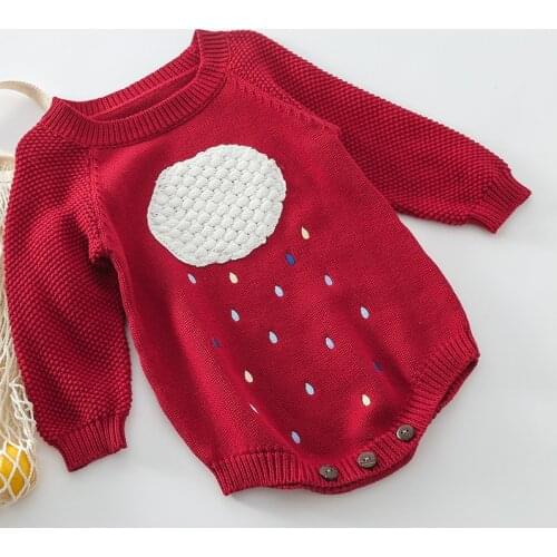 Toddler Baby Girl Knitting Romper Embroidery Cotton Long Sleeve Spring Autumn Baby Girls Clothes Infant Baby Girls Jumpsuit