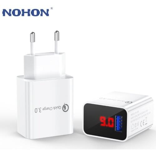 Digital Display QC 3.0 USB Charger For iPhone 12 11 Pro 6 7 8 Plus Samsung Xiaomi Huawei Mobile Phone Fast Charging Wall Adapter