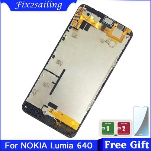 For Microsoft Nokia Lumia 640 LCD Display + Touch Screen Digitizer Assembly with frame Free Shipping