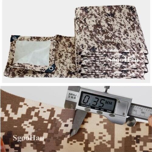 0.35mm Sand Camo Canopys PVC Coated Banner Tarpaulin Rainproof Cloth Shade Sail Dog House Shed Waterproof Cloth Outdoor Awning