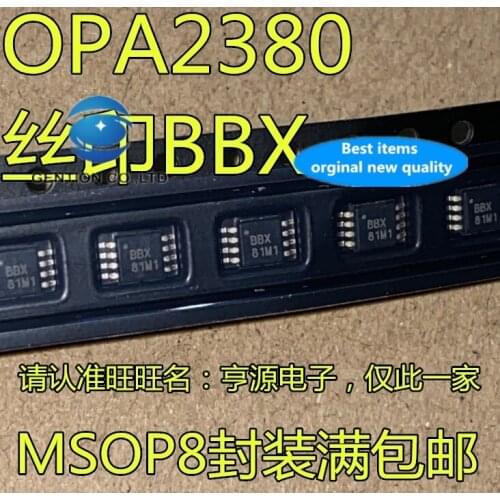 10PCS OPA2380AIDGKR OPA2380 silk-screen BBX MSOP8 transresistance amplifier at a high speed in stock 100% new and original