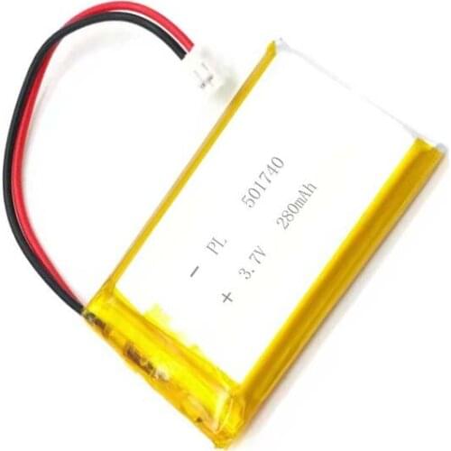 2/5/20/200/1000/10000pcs 3.7V 280mAh 501740 Li Lithium Polymer ion Battery with 2.0mm JST