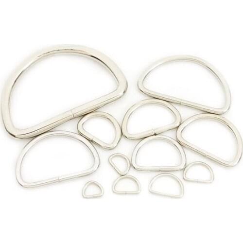 2/50 Pcs Non Welded Metal Dee Rings Webbing D Buckle Bag 10 12 16 19 25 32 38 50mm 3/8" 1/2" 5/8" 3/4" 1" 1.25" 1.5" 2"