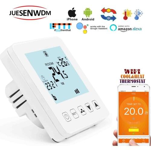 200~240VAC Central air conditioning thermostat wifi fan coil unit for 4pipe&2pipe Works with Alexa Google home