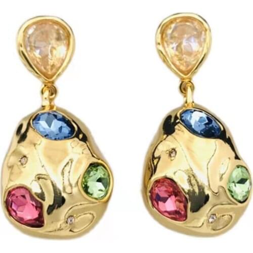2021 Amybaby Luxury Fashion Vintage Crystal Stone Womens Stud Earring Jewelry For Party