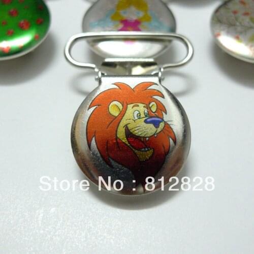 25pcs 1'' 25mm Enamel Lion head Suspender Clips