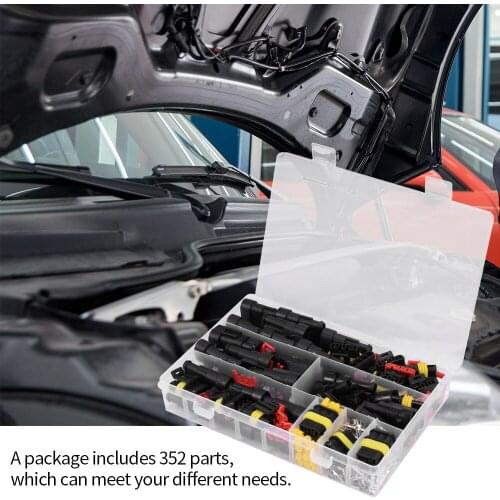 352Pcs Waterproof Seal Heat Shrink Solder Wire Connector Shrinkage Solder Sleeve Tube for Motorcycle Car Cable Connect