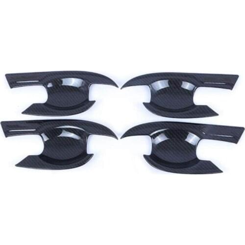 4PCS for Nissan Navara NP300 2015-2020 Carbon Fiber Car Side Door Handle Bowl Cover Trim Sticker Decoration Accessories