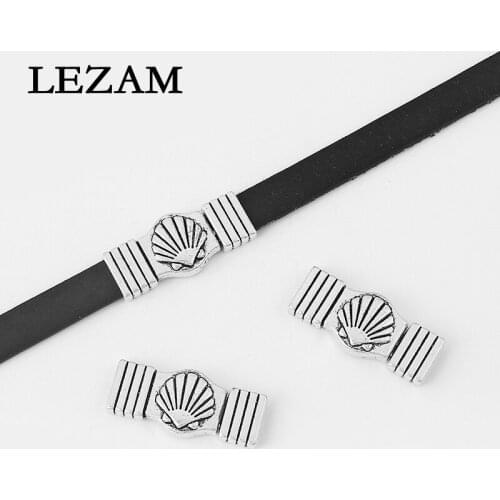 5sets Antique Carved Shell Pattern Flat Magnetic Clasp For 10*2mm Flat Leather Cord Bracelet Jewelry Making Findings