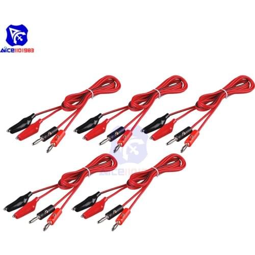 Diymore 5 Sets Alligator Test Lead Clip to AV Banana Plug Connector Dual Tester Alligator Clip Probe 1M Cable