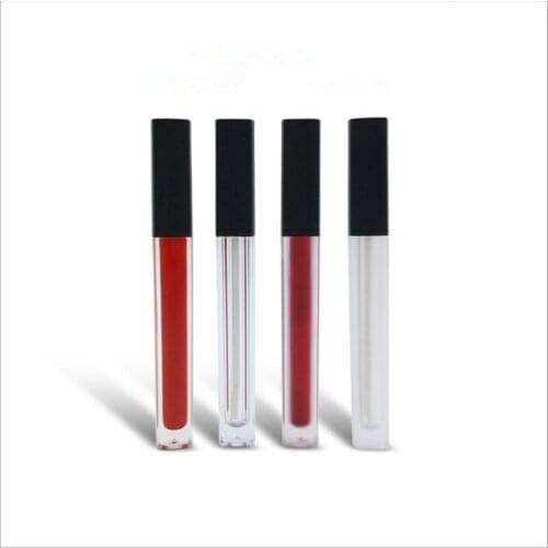 5ml Empty Lip Gloss Tube Plastic Lip Balm Tubes Containers Lipstick Fashion Refillable Bottles Lipgloss Bottle With Black Cap