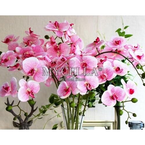 5D Diy Diamond Painting Pink orchid cross stitch Kits wall sticker Diamond Embroidery Full Round Rhinestone Mosaic Crafts Gift