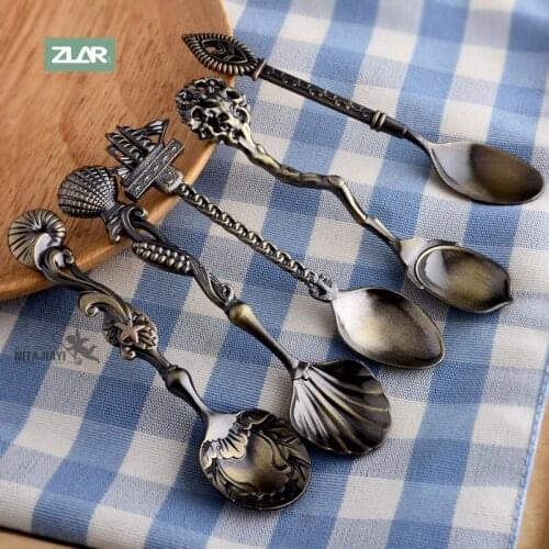 ZLAR Coffe Tea Dessert Spoon Stainless Steel Creative Design Classical Specialty Spoon Dinnerware Cutlery Tableware Spoons