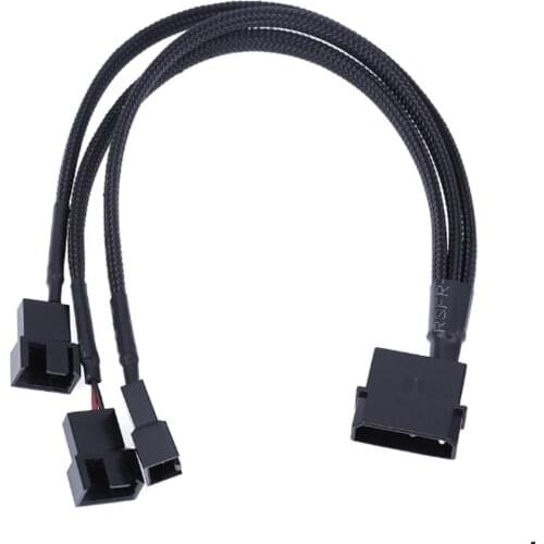 Cable Adapter Brand New High Quality High Density Molex 4 Pin To 3 x 3/4-pin 5v12v Usb Sleeved Dual Fan Power Adapter Cable 30cm