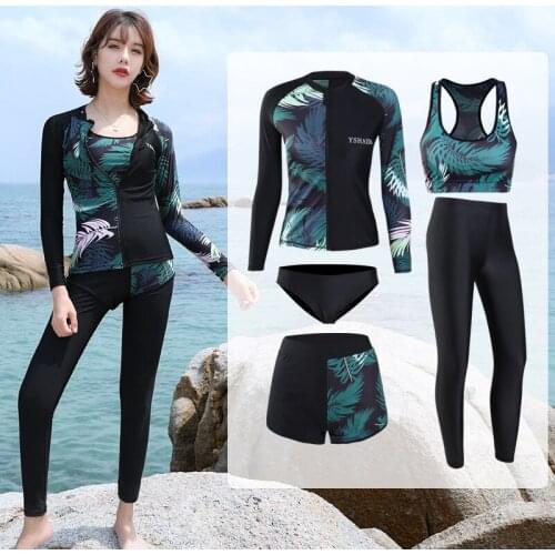 Plus Size Bathing Suits Swimsuit With Skirt Bikinis For Women 2019 Summer Beach Swimwear Womens New Sun Proof Korea Zipper