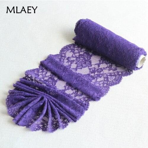 MLAEY 2Yards Purple Exquisite Elastic stretch Lace Trim High Quality Lace Fabric DIY Craft&Sewing Dress Clothing Accessories