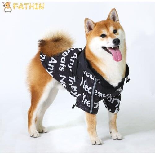 FATHIN Dog Clothes Adidog French Bulldog Jacket Pupreme Dog Raincoat Windbreaker Coat Pet Clothes S-5XL for Small Large Dogs