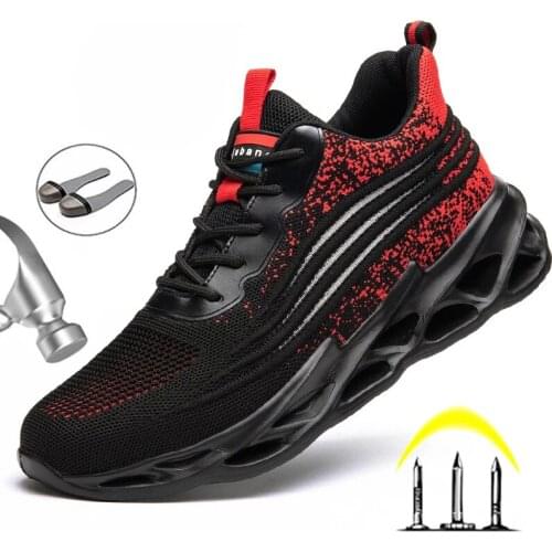 Male Work Safety Boots Fashion Steel Toe Shoes Puncture-Proof Safety Boots Work Shoes Sneakers Indestructible Shoes