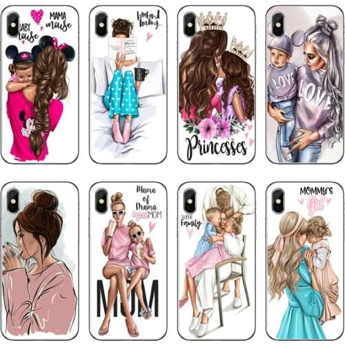 Black Brown Hair Baby Mom Girl Queen soft Phone Case For Huawei P30 P20 Pro P10 P9 P8 Lite Y5 Y6 Y7 Y9 P Smart Plus 2018 2019