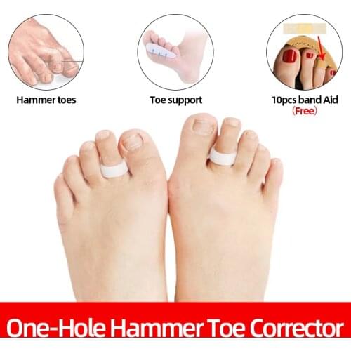 1 Pair Soft Silicone Toe Separator Thumb Valgus, Breathable Single Hole Hammer Orthosis Foot Corrector Care
