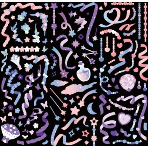 1pcs Kawaii Magic Crystal Butterfly Deries Decorative Stickers DIY Diary Photo Album Stationery Stickers Cute Student Stationery