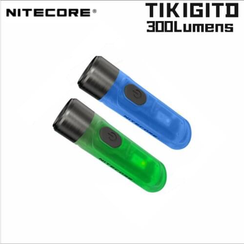 NITECORE TIKI GITD Keychain Light 300Lumens 3 Lights Sources With P8 LED USB Rechargeable Super Bright Mini UV Flashlight