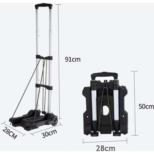Newly upgraded multifunctional aluminum alloy pole folding luggage cart Car portable shopping trolley can be folded