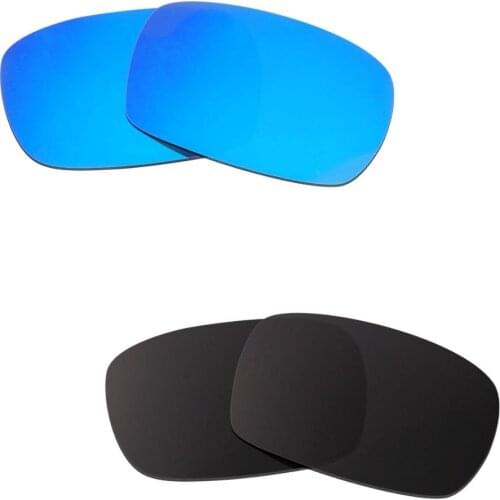 Hkuco For Crankcase Sunglasses Polarized Replacement Lenses 2 Pairs - Blue&Black