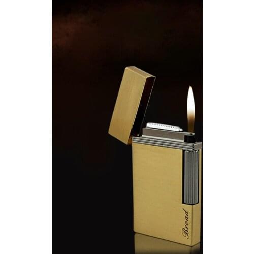 Simple Smooth Ultra-thin Grinding Wheel Flint Open Flame Cigarette Lighter Gas Butane Cigar Classic Fashion Lighter Gadgets