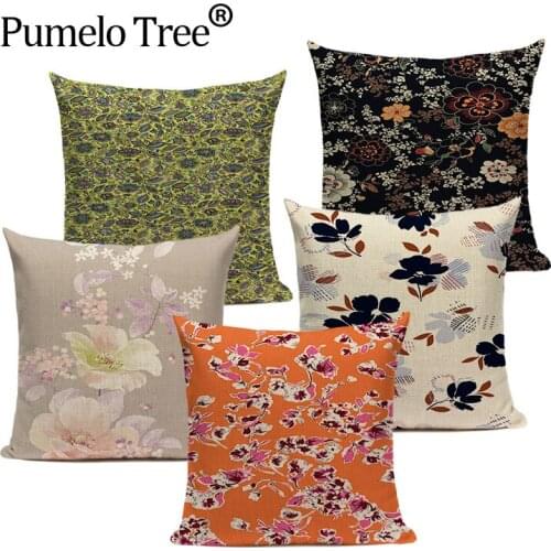 Retro Flower Cushion Cover Floral Throw Pillow Case Shabby Chic Pillow Cover Sofa Home Decor Bed Cushion Cases Capa De Almofada