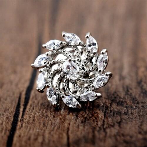 Vintage Delicate Silver Color Windmill Zircon Brooch for Men Women Cardigan Collar Pins Accessories Alloy Brooch Pin Jewelry
