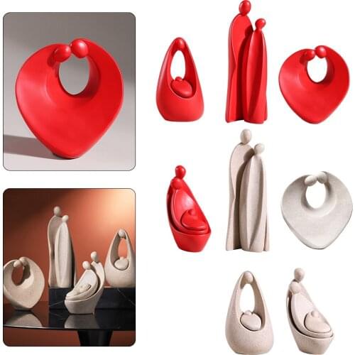 Nordic Abstract Human Family Sculpture Ornament Statue Shelf Tabletop Decor