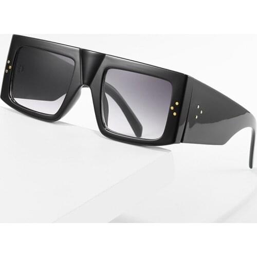 New Oversize Square Sunglasses Men Women Retro Rivet Original Rectangle Sun Glasses for Women Brand Trendy Sunglass Oculos UV400