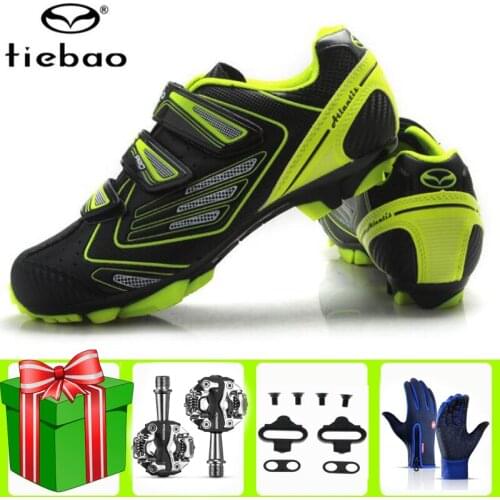 Tiebao Cycling Shoes Men Sneaker Add SPD Pedal Set Sapatilha Ciclismo Mtb Mountain Bike Self-Locking Athletic Bicycle Women
