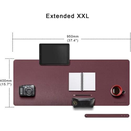Mydours waterproof Desk Pad Protecter, 95x40cm PU Leather Mouse Keyboard Desk Mat Blotters Organizer with Comfortable Surface