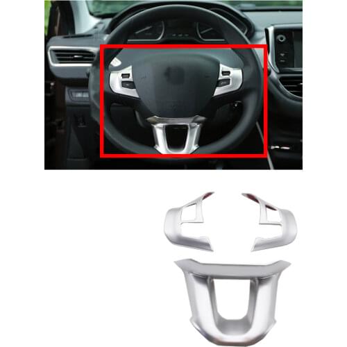 Steering Wheel Protection Trims Matte Chrome Suitable For Peugeot 2008 208 Car