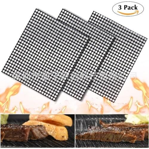 1 pc 40*33cm Heat resistance Non-toxic tasteless BBQ material non-stick mesh mat BBQ net